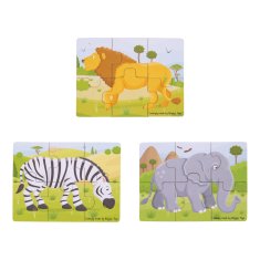 Bigjigs Toys Puzzle 3v1 safari živali