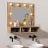 Omarica z ogledalom in LED lučkami sonoma hrast 60x31,5x62 cm