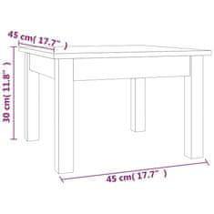 Vidaxl Klubska mizica medeno rjava 45x45x30 cm trdna borovina