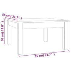 Vidaxl Klubska mizica siva 55x55x30 cm trdna borovina