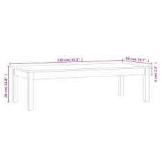 Vidaxl Klubska mizica siva 110x50x30 cm trdna borovina