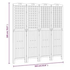 Vidaxl Paravan 4-delni 162x2x180 cm trden akacijev les