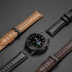 slomart dux ducis z usnjenim paščkom za samsung galaxy watch / huawei watch / honor watch (20 mm pas) usnjen zapestni trak, temno rjav (poslovna različica)