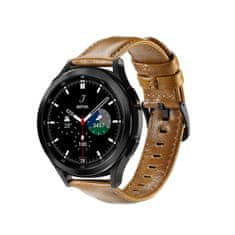 slomart usnjen pašček dux ducis za uro samsung galaxy watch/huawei watch/honor watch (20mm pas) usnjen zapestni trak rjav (poslovna različica)