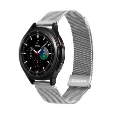 slomart magnetni trak dux ducis za uro samsung galaxy watch / huawei watch / honor watch (20 mm trak) magnetni trak srebrn (milanska različica)