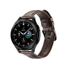 slomart dux ducis z usnjenim paščkom za samsung galaxy watch / huawei watch / honor watch (20 mm pas) usnjen zapestni trak, temno rjav (poslovna različica)