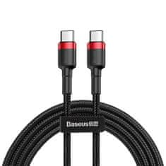 BASEUS Kabel USB-C na USB-C PD Cafule PD 2.0 QC 3.0 60W 2m (črno/rdeče)