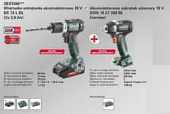 shumee METABO COMBO SET 18V IZVIJAČA BS 18 L BL + SSW KLJUČ 18 LT 300 BL 2x2.0 1x4.0Ah