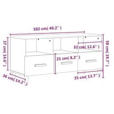 Vidaxl TV omarica črna 102x36x50 cm konstruiran les