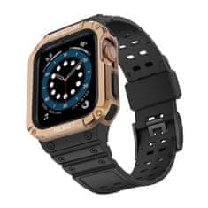 slomart zaščitni trak z ohišjem za Apple Watch 7 / 6 / 5 / 4 / 3 / 2 / se (45 / 44 / 42mm) ohišje oklepno ohišje za uro črno / rose gold