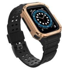 slomart zaščitni trak z ohišjem za Apple Watch 7 / 6 / 5 / 4 / 3 / 2 / se (45 / 44 / 42mm) ohišje oklepno ohišje za uro črno / rose gold