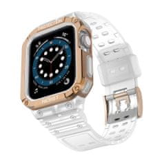 slomart zaščitni trak z ohišjem za apple watch 7 / 6 / 5 / 4 / 3 / 2 / se (41 / 40 / 38 mm) oklepno ohišje za uro prozorno / rožnato zlato