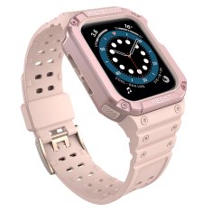 slomart zaščitni trak z ohišjem za apple watch 7 / 6 / 5 / 4 / 3 / 2 / se (41 / 40 / 38mm) ohišje oklepni pokrov ure roza