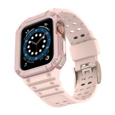 slomart zaščitni trak z ohišjem za apple watch 7 / 6 / 5 / 4 / 3 / 2 / se (45 / 44 / 42mm) ohišje oklepni ovitek za uro roza