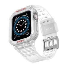 slomart zaščitni trak z ohišjem za apple watch 7 / 6 / 5 / 4 / 3 / 2 / se (45 / 44 / 42mm) oklepno ohišje za uro prozorno