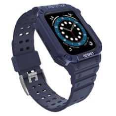 slomart zaščitni trak z ohišjem za apple watch 7 / 6 / 5 / 4 / 3 / 2 / se (45 / 44 / 42mm) ohišje oklepni pokrov ure modri