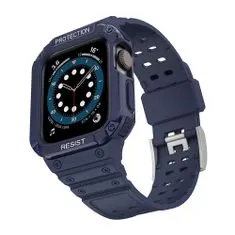 slomart zaščitni trak z ohišjem za apple watch 7 / 6 / 5 / 4 / 3 / 2 / se (45 / 44 / 42mm) ohišje oklepni pokrov ure modri