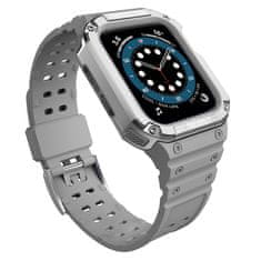 slomart zaščitni trak z ohišjem za apple watch 7 / 6 / 5 / 4 / 3 / 2 / se (45 / 44 / 42mm) ohišje oklepni pokrov ure sive barve