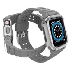 slomart zaščitni trak z ohišjem za apple watch 7 / 6 / 5 / 4 / 3 / 2 / se (45 / 44 / 42mm) ohišje oklepni pokrov ure sive barve