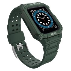 slomart zaščitni trak z ohišjem za apple watch 7 / 6 / 5 / 4 / 3 / 2 / se (41 / 40 / 38 mm) oklepno ohišje za uro zeleno