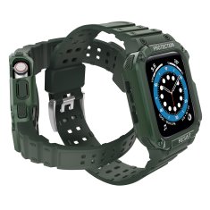 slomart zaščitni trak z ohišjem za apple watch 7 / 6 / 5 / 4 / 3 / 2 / se (41 / 40 / 38 mm) oklepno ohišje za uro zeleno