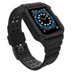 slomart zaščitni trak z ohišjem za Apple Watch 7 / 6 / 5 / 4 / 3 / 2 / se (41 / 40 / 38mm) ohišje oklepni pokrov ure črn