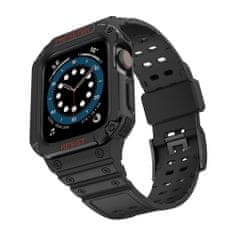 slomart zaščitni trak z ohišjem za Apple Watch 7 / 6 / 5 / 4 / 3 / 2 / se (41 / 40 / 38mm) ohišje oklepni pokrov ure črn