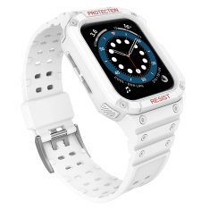 slomart zaščitni trak z ohišjem za Apple Watch 7 / 6 / 5 / 4 / 3 / 2 / se (41 / 40 / 38 mm) oklepno ohišje za uro bele barve