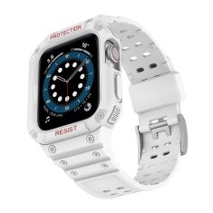 slomart zaščitni trak z ohišjem za Apple Watch 7 / 6 / 5 / 4 / 3 / 2 / se (41 / 40 / 38 mm) oklepno ohišje za uro bele barve