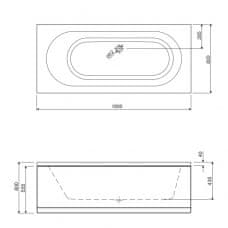 Armal Kopalna kad BEA 180 x 80 x 41 brez obloge in sifona