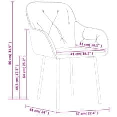 Vidaxl Jedilni stol 2 kosa temno zelen žamet