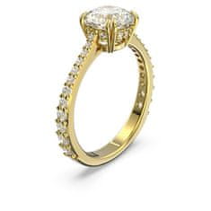 Swarovski Čudovit pozlačen prstan s kristali Constella 5642619 (Obseg 60 mm)
