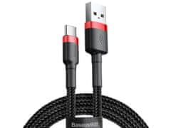 BASEUS Kabel 50 cm Baseus Cafule USB-C 3A rdeča črna