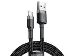 BASEUS Kabel 50 cm Baseus Cafule USB-C 3A siva črna