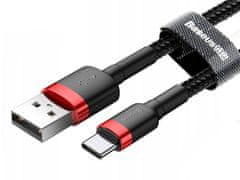 BASEUS Kabel 50 cm Baseus Cafule USB-C 3A rdeča črna