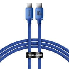 BASEUS baseus crystal shine series kabel usb kabel za hitro polnjenje in prenos podatkov usb type c - usb type c 100w 1,2m moder (cajy000603)
