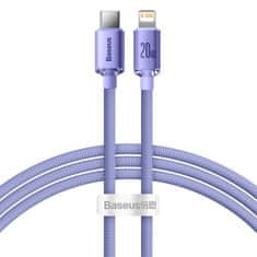 BASEUS Kabel za hitro polnjenje in prenos podatkov USB-C Iphone Lightning 20W 1,2 m vijolične barve