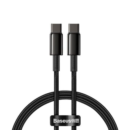 BASEUS USB Type C - Kabel za hitro polnjenje USB Type C Power Delivery Quick Charge 100 W 5 A 1 m črn (CATWJ-01)