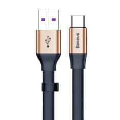 BASEUS enostaven ploščati kabel usb kabel / usb tipa c supercharge 5a 40w hitro polnjenje 3.0 qc 3.0 23cm zlat (catmbj-bv3)