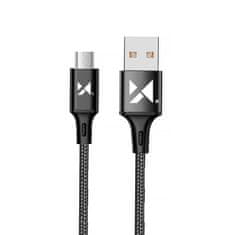 WOZINSKY Močan pleten kabel USB microUSB 2,4A 1m črn