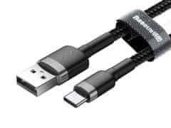 BASEUS Kabel 50 cm Baseus Cafule USB-C 3A siva črna