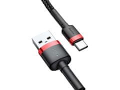 BASEUS Kabel 50 cm Baseus Cafule USB-C 3A rdeča črna