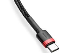 BASEUS Baseus Cafule 2x USB-C QC 3A 2m PD rdeč črn kabel