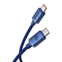 BASEUS baseus crystal shine series kabel usb kabel za hitro polnjenje in prenos podatkov usb type c - usb type c 100w 1,2m moder (cajy000603)