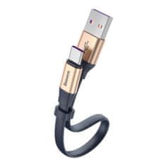 BASEUS enostaven ploščati kabel usb kabel / usb tipa c supercharge 5a 40w hitro polnjenje 3.0 qc 3.0 23cm zlat (catmbj-bv3)