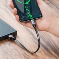 BASEUS Preprost ploščati kabel USB-C 5A 40W Quick Charge 3.0 QC 3.0 kabel 23cm siv