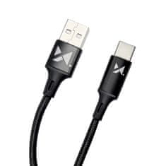 WOZINSKY Močan pleteni kabel USB-C 2,4A 2 m črn