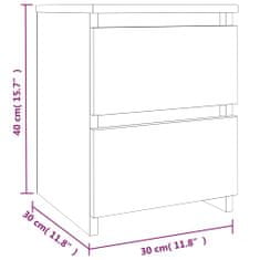 Vidaxl Nočna omarica 2 kosa rjavi hrast 30x30x40 cm konstruiran les