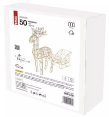 Emos LED vprega severnih jelenov 47 cm, 3x AA, notranji, topla bela, časovnik