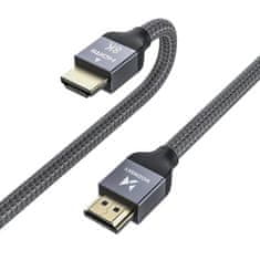 shumee Kabel HDMI 2.1 8K 60 Hz 48 Gbps 4K 120 Hz 2K 144 Hz 1 m srebrn